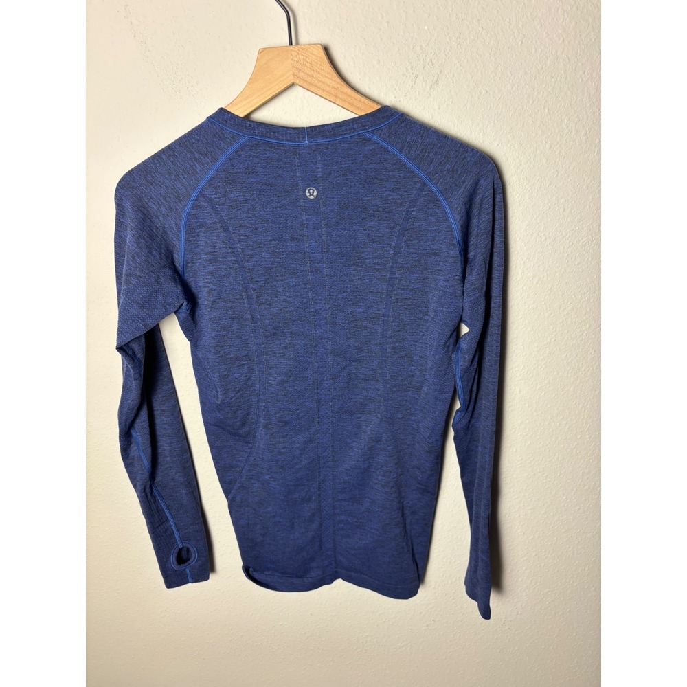 ☀️ Lululemon Swiftly Tech 2.0 Long Sleeve Shirt Blue Heathered Size 10 - Picture 4 of 4